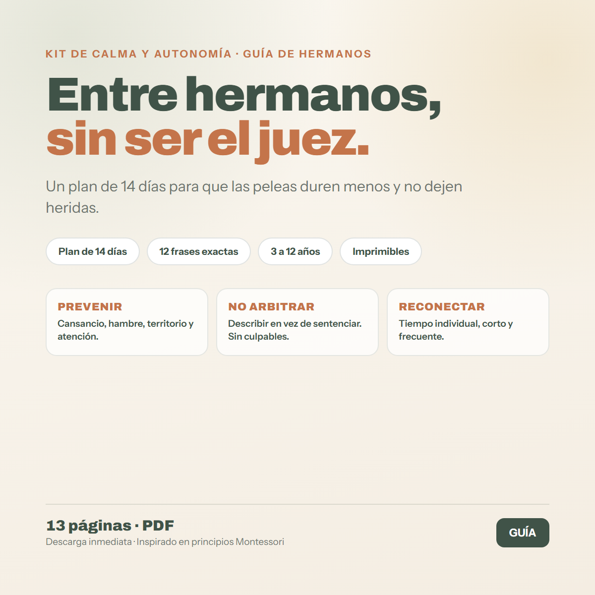Entre hermanos, sin ser el juez — guía de 13 páginas en PDF